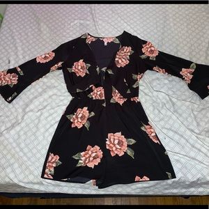 Xhilaration, size xs, black with pink flowers